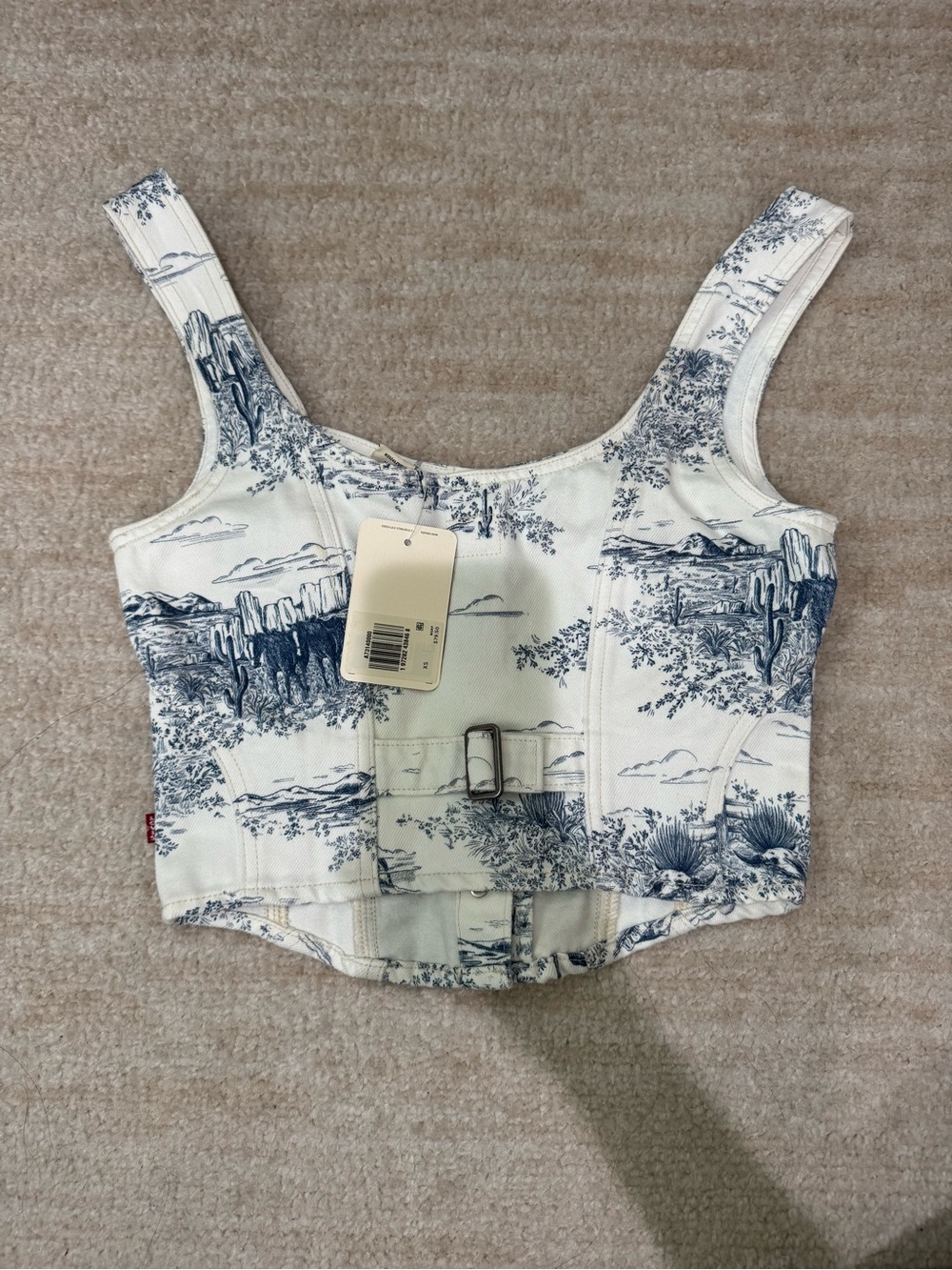 Levi's Women's white/blue denim vest - Picture 2 of 2